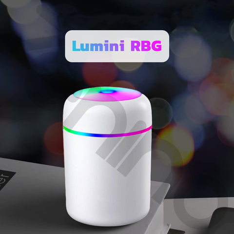 Difuzor Aromaterapie Zenino - RGB, 2 Jocuri de Lumini,  300 ml, USB, Pentru Casa Si Auto