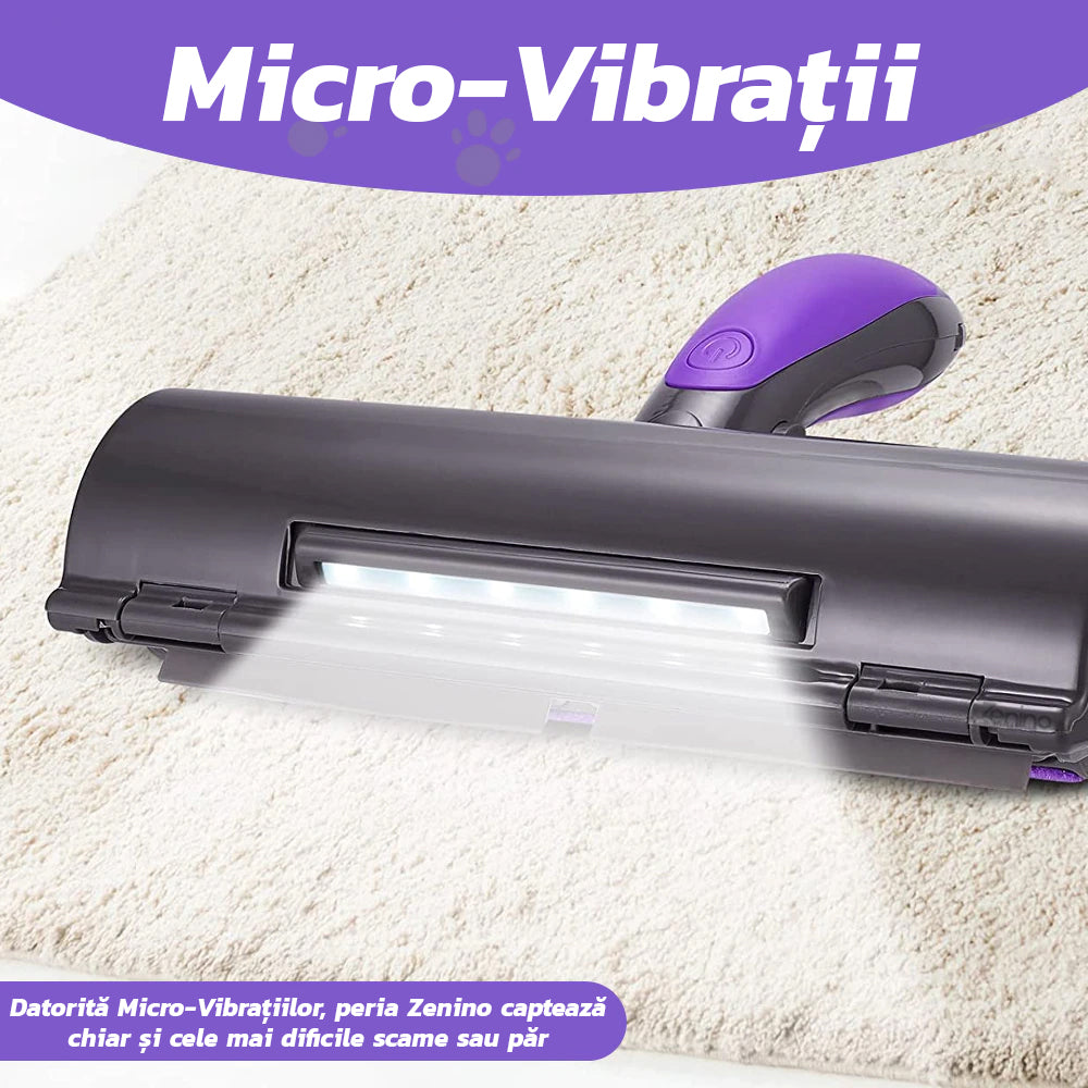 Perie cu Micro-Vibratii - LED, Tehnologie Microsonica, Indeparteaza Parul Animalelor si Scamele, Reutilizabila, Mov