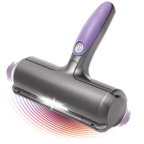Micro-Vibration Brush, LED, Microsonic Technology, Removes Pet Hair and Lint, Reusable, Purple 