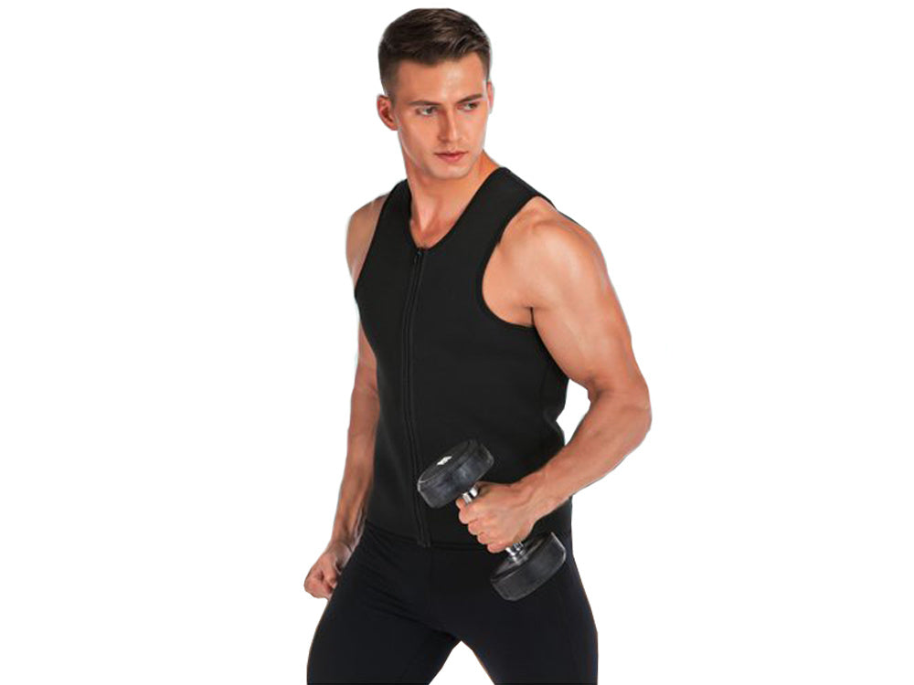 Vesta Tip Maiou Fitness Barbati din Neopren Zenino - Pentru Slabit si Modelare Corporala, Confortabil, Negru
