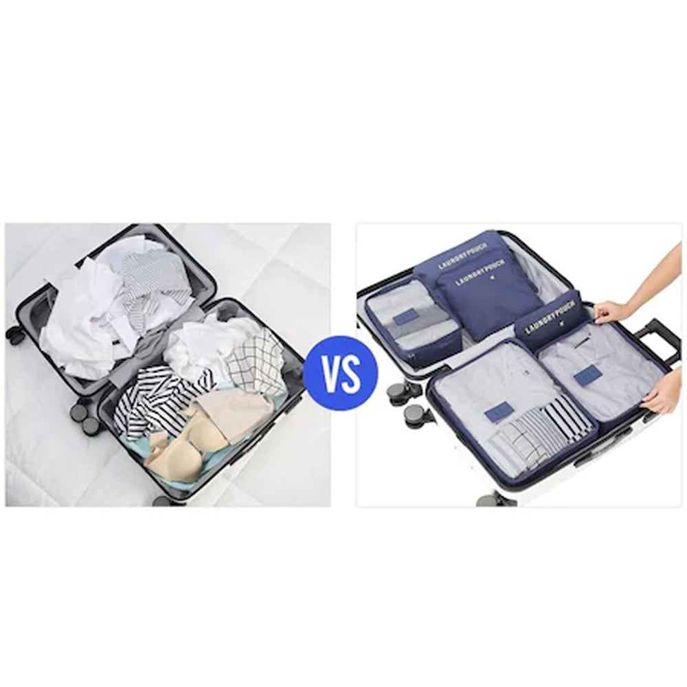Set 6 Genti Organizatoare Zenino - Pentru Calatorii, Material Impermeabil, Diferite Dimensiuni