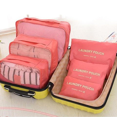 Set 6 Genti Organizatoare Zenino - Pentru Calatorii, Material Impermeabil, Diferite Dimensiuni