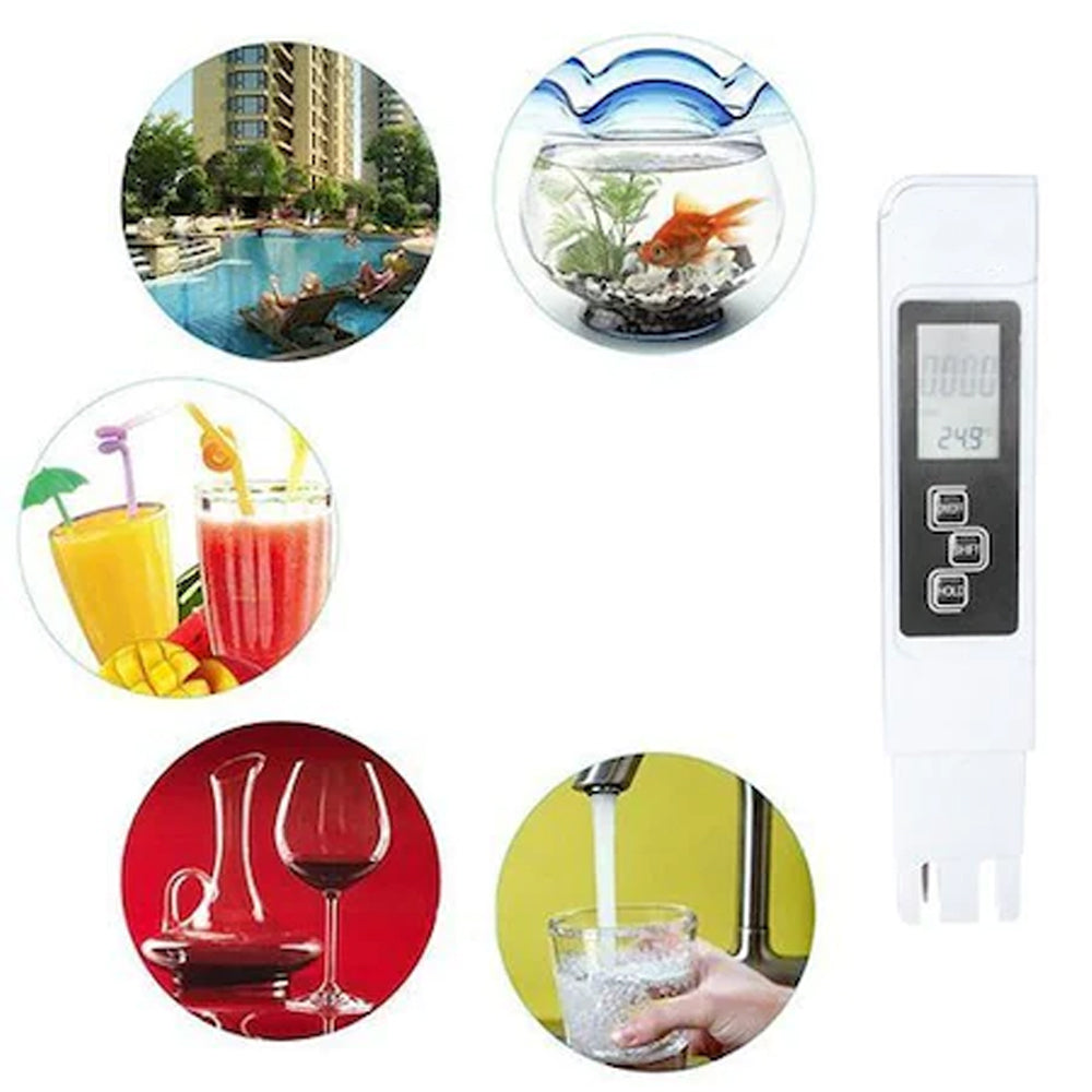 Tester Profesional Apa Zenino - Masoara Calitatea Apei, Electronic, Afisaj LCD, Universal, Husa Depozitare, Alb