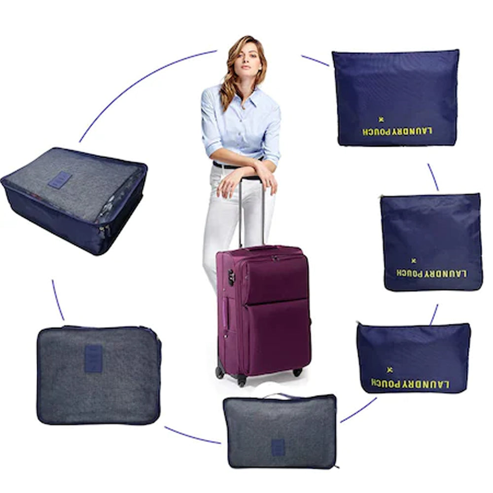 Set 6 Genti Organizatoare Zenino - Pentru Calatorii, Material Impermeabil, Diferite Dimensiuni