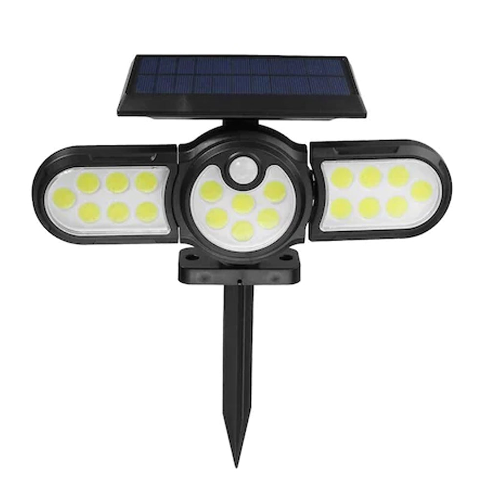 Lampa Solara de Exterior Zenino - 140 LED, Senzor de Miscare, Rezistenta la Apa, Sistem de Prindere, Negru