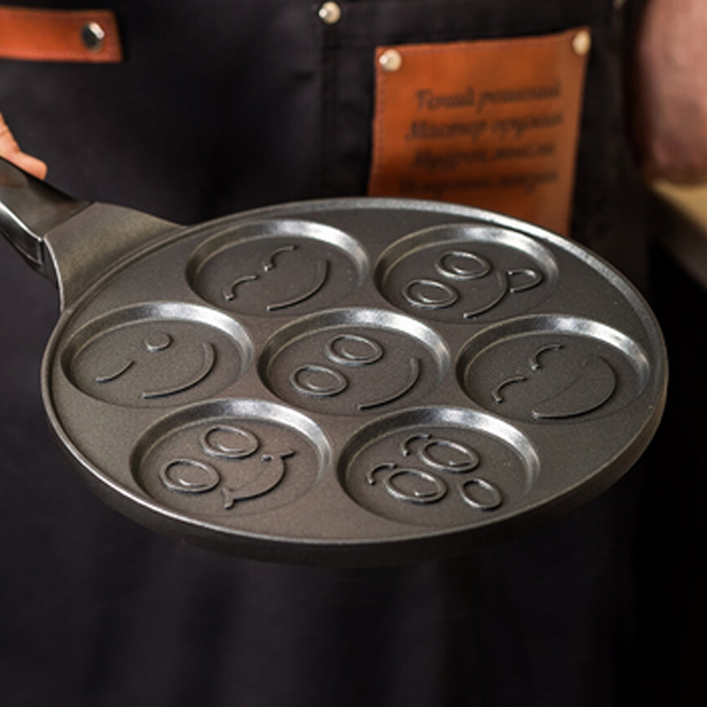 Non-Stick Frying Pan - 7 Shapes, for Eggs and Pancakes, Non-Stick, Induction, 26 cm, Black