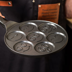 Non-Stick Frying Pan - 7 Shapes, for Eggs and Pancakes, Non-Stick, Induction, 26 cm, Black